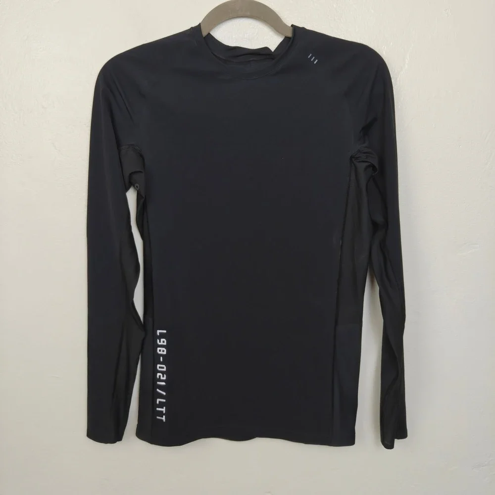 Lululemon Vital Drive Long Sleeve Shirt Mens Medium Black Bonded Seamless Gym